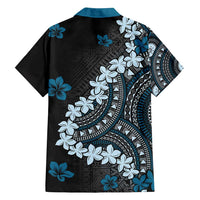 Bula Fiji Women's Day Family Matching Long Sleeve Bodycon Dress and Hawaiian Shirt Indigo Masi Tapa LT7 - Polynesian Pride