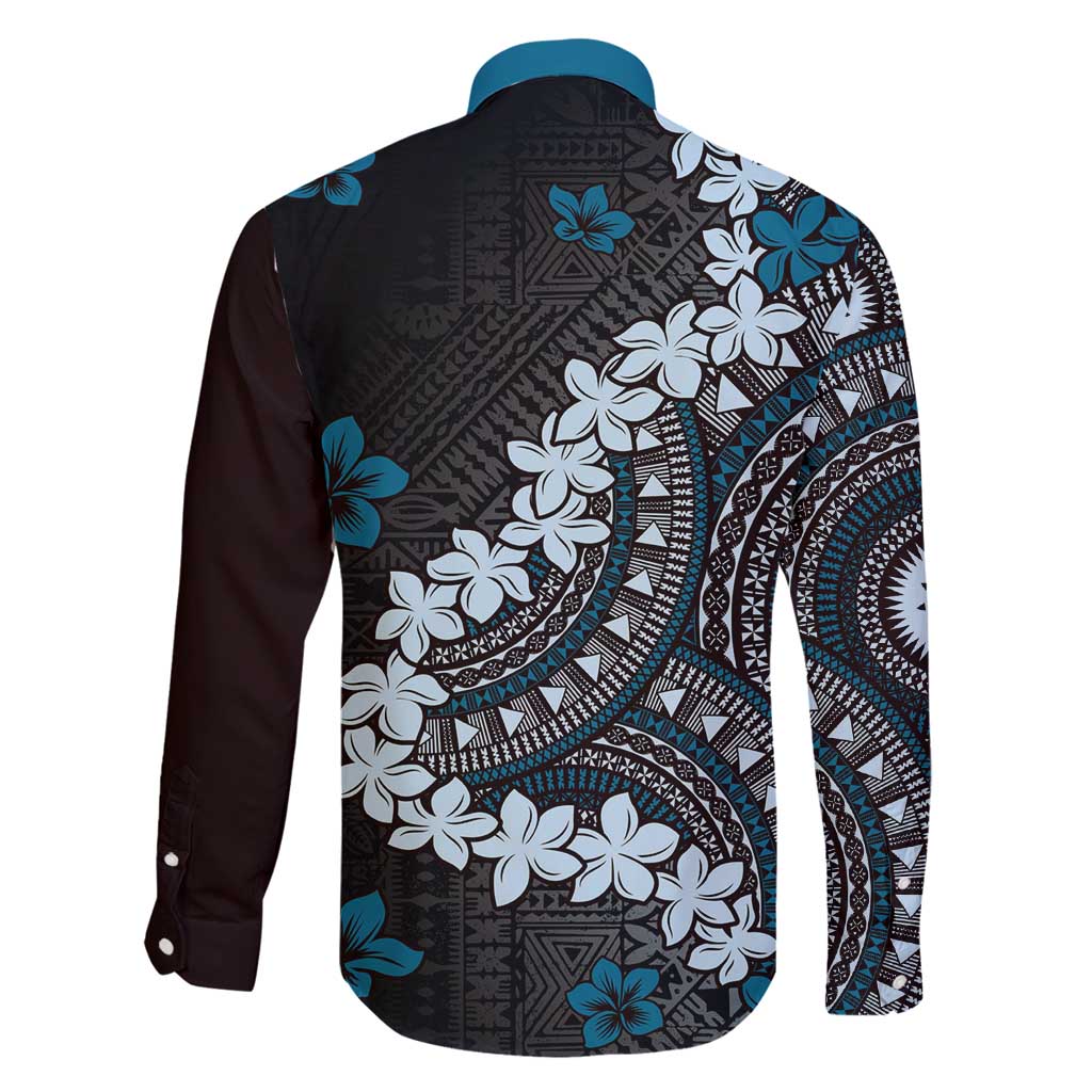 Bula Fiji Women's Day Family Matching Mermaid Dress and Hawaiian Shirt Indigo Masi Tapa LT7 - Polynesian Pride