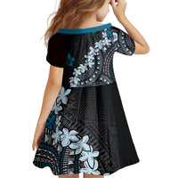 Bula Fiji Women's Day Family Matching Off Shoulder Short Dress and Hawaiian Shirt Indigo Masi Tapa LT7 - Polynesian Pride
