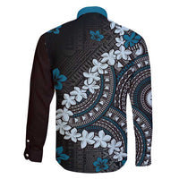 Bula Fiji Women's Day Family Matching Puletasi and Hawaiian Shirt Indigo Masi Tapa LT7 - Polynesian Pride