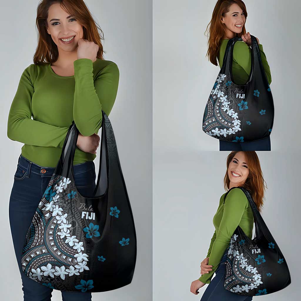 Bula Fiji Women's Day Grocery Bag Indigo Masi Tapa