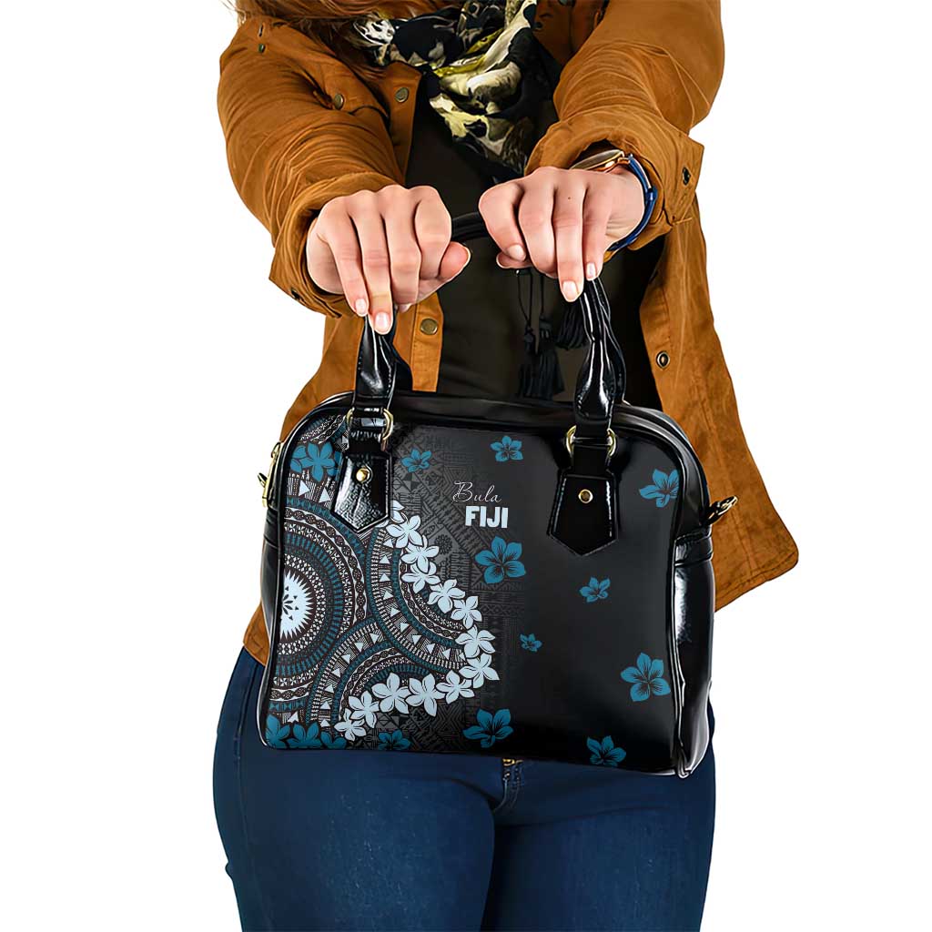 Bula Fiji Women's Day Shoulder Handbag Indigo Masi Tapa