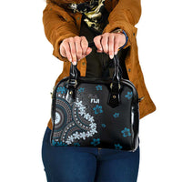 Bula Fiji Women's Day Shoulder Handbag Indigo Masi Tapa