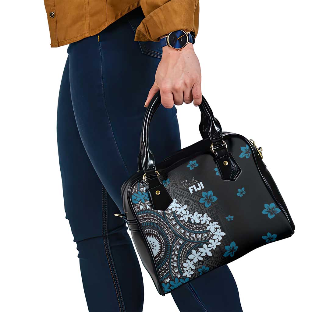 Bula Fiji Women's Day Shoulder Handbag Indigo Masi Tapa