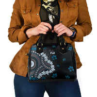 Bula Fiji Women's Day Shoulder Handbag Indigo Masi Tapa
