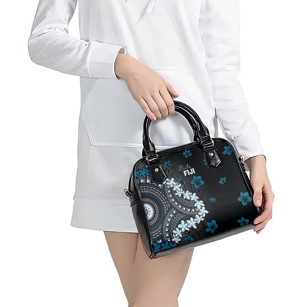 Bula Fiji Women's Day Shoulder Handbag Indigo Masi Tapa