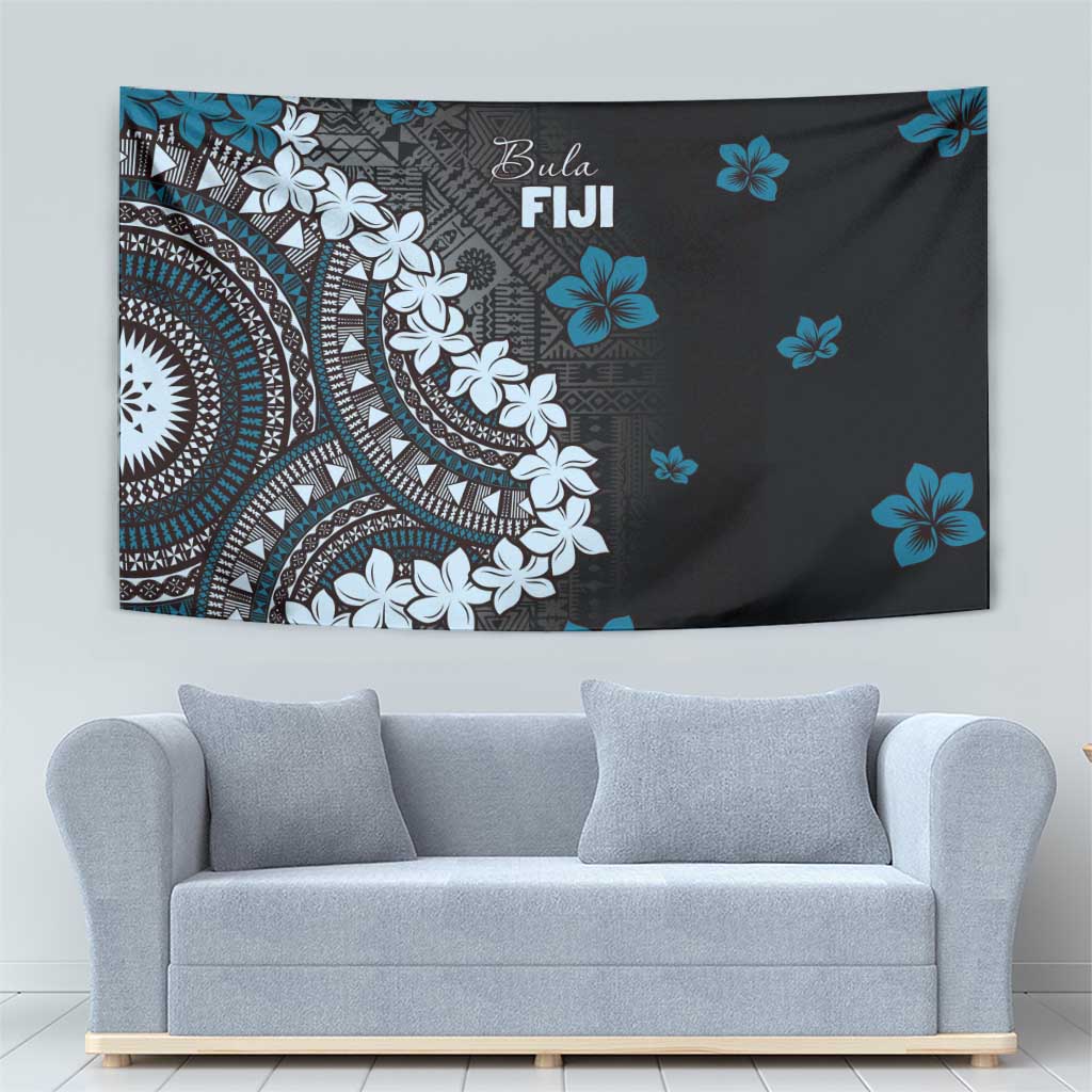 Bula Fiji Women's Day Tapestry Indigo Masi Tapa LT7 - Polynesian Pride