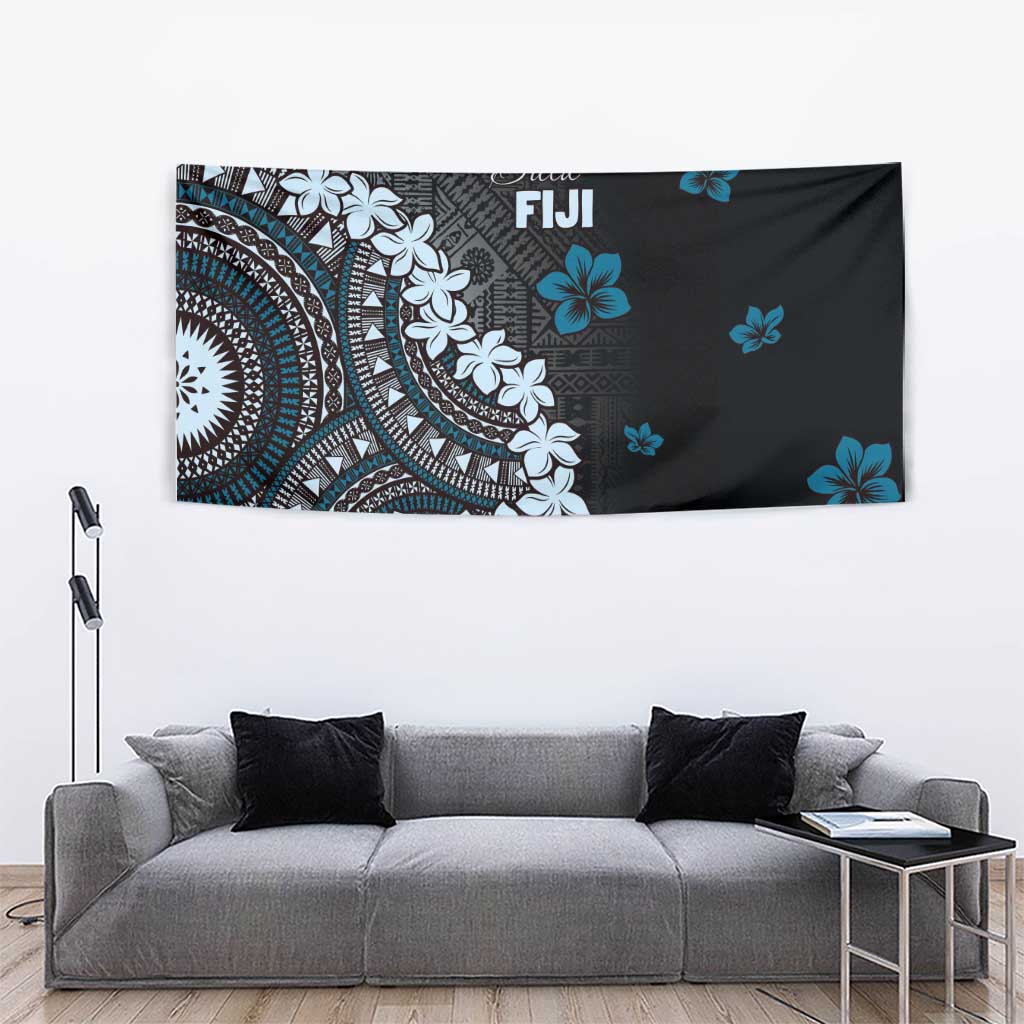 Bula Fiji Women's Day Tapestry Indigo Masi Tapa LT7 - Polynesian Pride