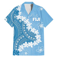 Bula Fiji Women's Day Family Matching Mermaid Dress and Hawaiian Shirt Turquoise Masi Tapa LT7 Dad's Shirt - Short Sleeve Turquoise - Polynesian Pride