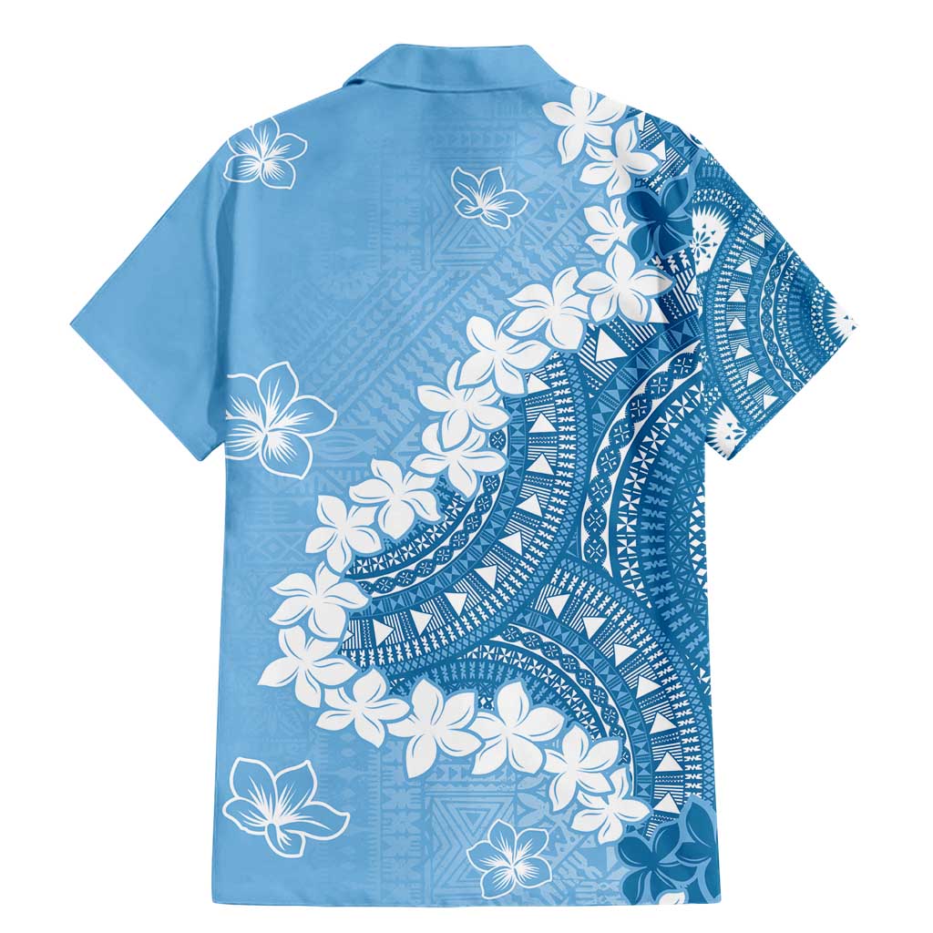 Bula Fiji Women's Day Family Matching Mermaid Dress and Hawaiian Shirt Turquoise Masi Tapa LT7 - Polynesian Pride