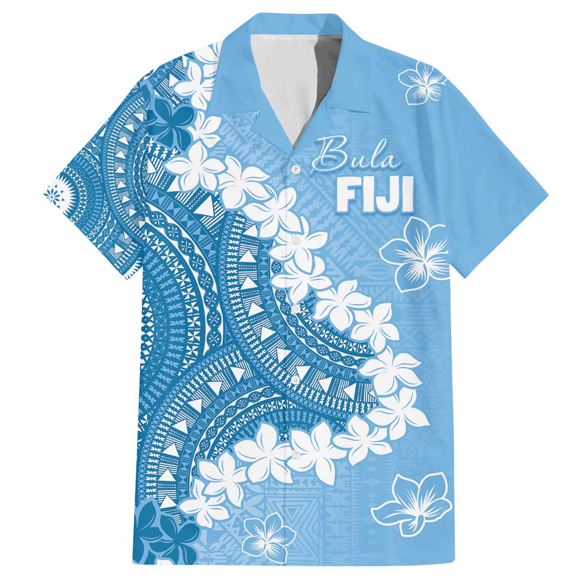 Bula Fiji Women's Day Family Matching Off The Shoulder Long Sleeve Dress and Hawaiian Shirt Turquoise Masi Tapa LT7 Dad's Shirt - Short Sleeve Turquoise - Polynesian Pride