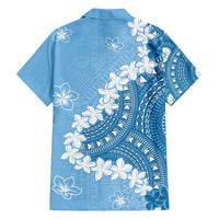 Bula Fiji Women's Day Family Matching Off The Shoulder Long Sleeve Dress and Hawaiian Shirt Turquoise Masi Tapa LT7 - Polynesian Pride