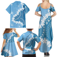 Bula Fiji Women's Day Family Matching Summer Maxi Dress and Hawaiian Shirt Turquoise Masi Tapa LT7 - Polynesian Pride
