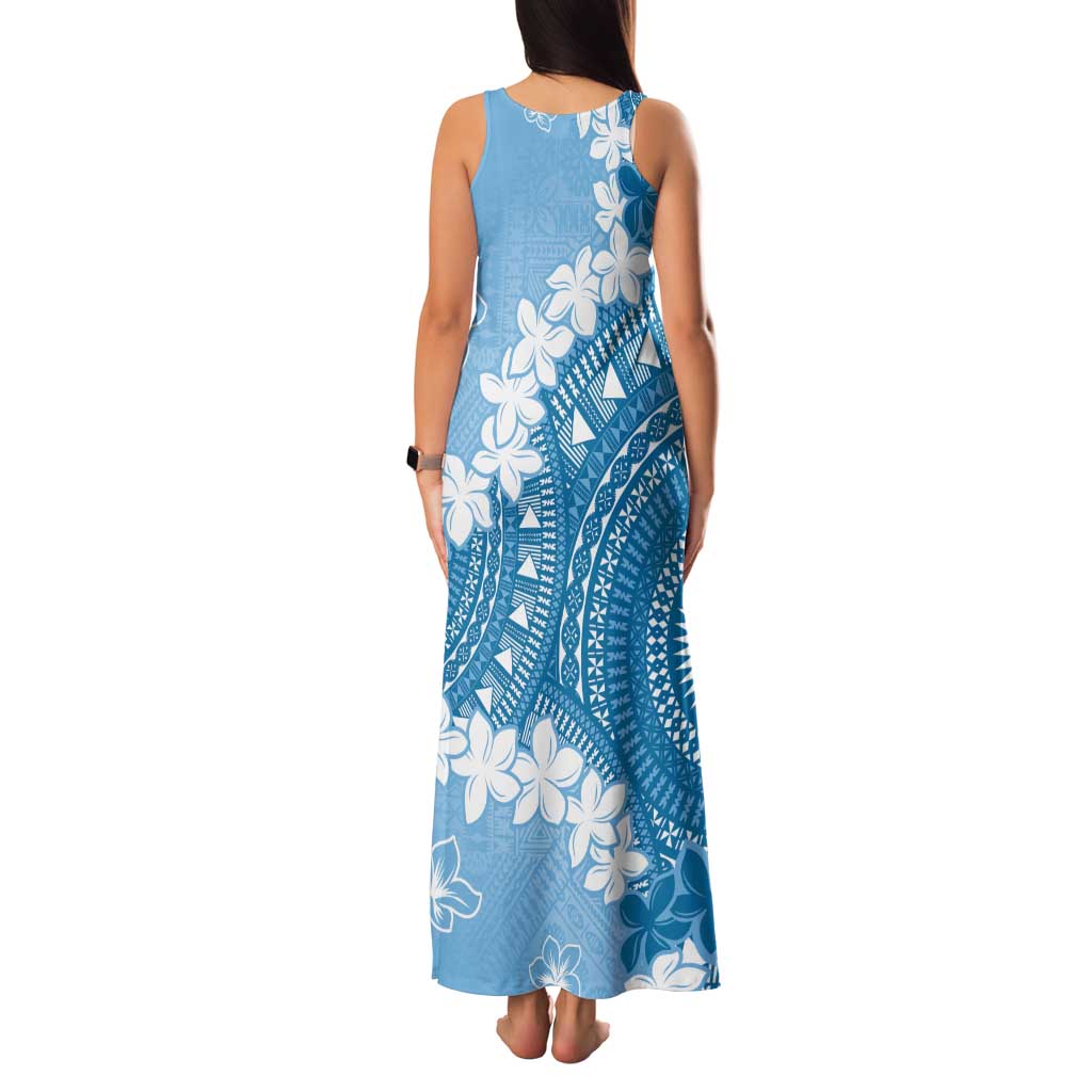 Bula Fiji Women's Day Family Matching Tank Maxi Dress and Hawaiian Shirt Turquoise Masi Tapa LT7 - Polynesian Pride
