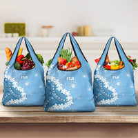 Bula Fiji Women's Day Grocery Bag Turquoise Masi Tapa LT7