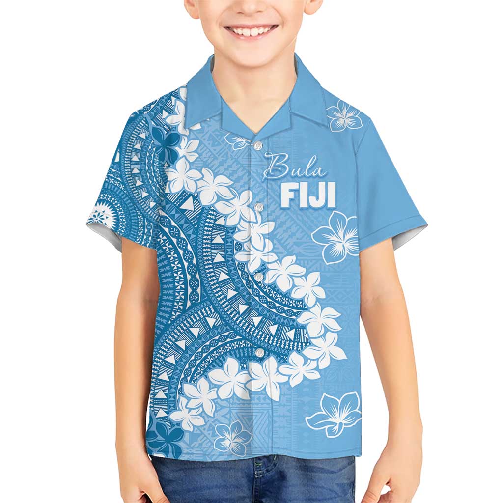 Bula Fiji Women's Day Kid Hawaiian Shirt Turquoise Masi Tapa LT7 Kid Turquoise - Polynesian Pride