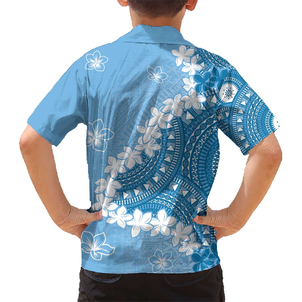 Bula Fiji Women's Day Kid Hawaiian Shirt Turquoise Masi Tapa LT7 - Polynesian Pride