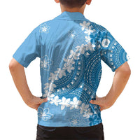 Bula Fiji Women's Day Kid Hawaiian Shirt Turquoise Masi Tapa LT7 - Polynesian Pride