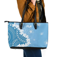 Bula Fiji Women's Day Leather Tote Bag Turquoise Masi Tapa LT7 - Polynesian Pride