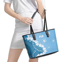 Bula Fiji Women's Day Leather Tote Bag Turquoise Masi Tapa LT7 - Polynesian Pride