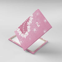Bula Fiji Women's Day Canvas Wall Art Pink Masi Tapa