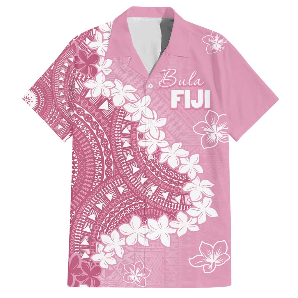 Bula Fiji Women's Day Family Matching Long Sleeve Bodycon Dress and Hawaiian Shirt Pink Masi Tapa LT7 Dad's Shirt - Short Sleeve Pink - Polynesian Pride