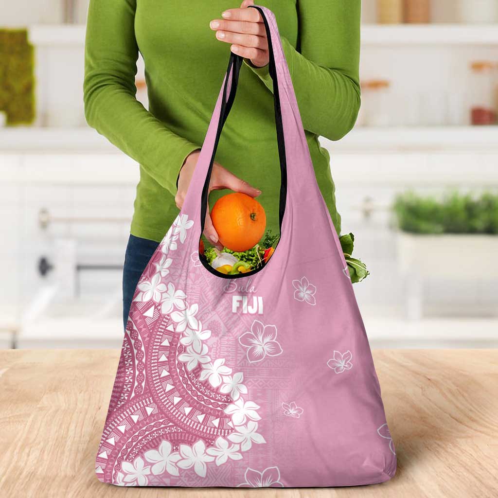 Bula Fiji Women's Day Grocery Bag Pink Masi Tapa