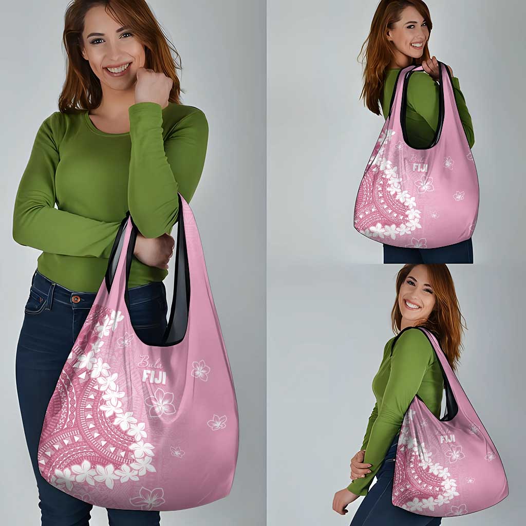 Bula Fiji Women's Day Grocery Bag Pink Masi Tapa
