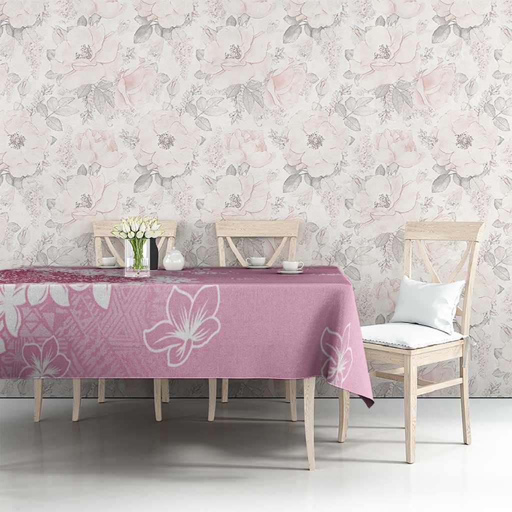 Bula Fiji Women's Day Tablecloth Pink Masi Tapa