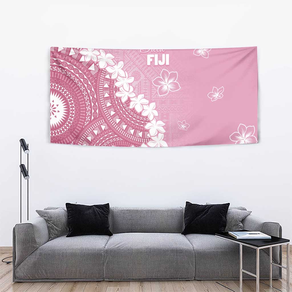 Bula Fiji Women's Day Tapestry Pink Masi Tapa LT7 - Polynesian Pride