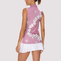 Bula Fiji Women's Day Women Sleeveless Polo Shirt Pink Masi Tapa LT7 - Polynesian Pride