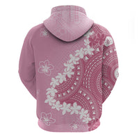Bula Fiji Women's Day Zip Hoodie Pink Masi Tapa