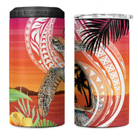 Polynesian Dreamy Turtle 4 in 1 Can Cooler Tumbler Sunset Scenery LT7 One Size: 16 oz Art - Polynesian Pride