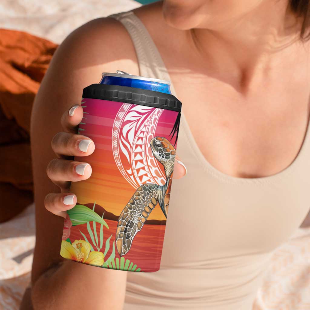 Polynesian Dreamy Turtle 4 in 1 Can Cooler Tumbler Sunset Scenery LT7 - Polynesian Pride