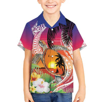 Polynesian Dreamy Turtle Family Matching Long Sleeve Bodycon Dress and Hawaiian Shirt Sunset Scenery LT7 Son's Shirt Art - Polynesian Pride
