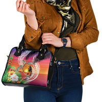Polynesian Dreamy Turtle Shoulder Handbag Sunset Scenery