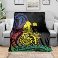 New Caledonia Kanaky Blanket Stylized Fleche Faitiere With Kagu Bird LT7 - Polynesian Pride