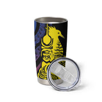 New Caledonia Kanaky Tumbler Cup Stylized Fleche Faitiere With Kagu Bird LT7 - Polynesian Pride
