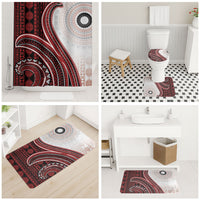 Bula Fiji Vintage Tapa Bathroom Set Kaivity Masi Wave Motifs - Red LT7 - Polynesian Pride