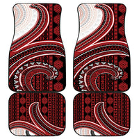 Bula Fiji Vintage Tapa Car Mats Kaivity Masi Wave Motifs - Red