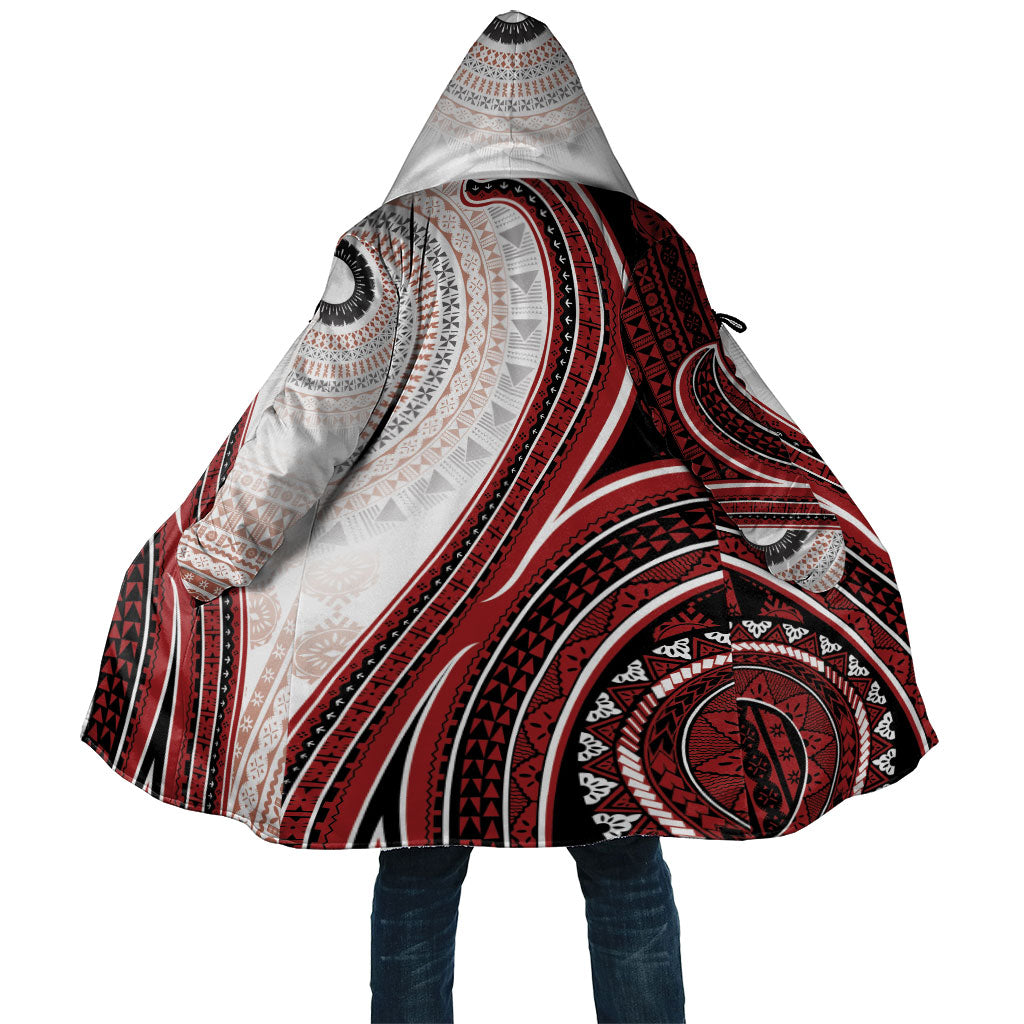 Bula Fiji Vintage Tapa Cloak Kaivity Masi Wave Motifs - Red LT7 Unisex Red - Polynesian Pride
