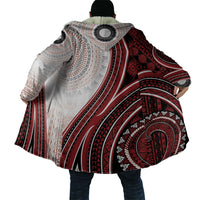 Bula Fiji Vintage Tapa Cloak Kaivity Masi Wave Motifs - Red LT7 - Polynesian Pride