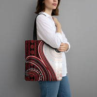 Bula Fiji Vintage Tapa Tote Bag Kaivity Masi Wave Motifs - Red