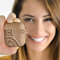 Bula Fiji Vintage Tapa AirPods Case Kaivity Masi Wave Motifs - Mocha