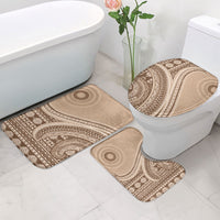 Bula Fiji Vintage Tapa Bathroom Set Kaivity Masi Wave Motifs - Mocha