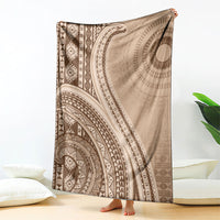 Bula Fiji Vintage Tapa Blanket Kaivity Masi Wave Motifs - Mocha LT7 - Polynesian Pride