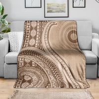 Bula Fiji Vintage Tapa Blanket Kaivity Masi Wave Motifs - Mocha LT7 - Polynesian Pride