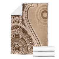 Bula Fiji Vintage Tapa Blanket Kaivity Masi Wave Motifs - Mocha LT7 - Polynesian Pride