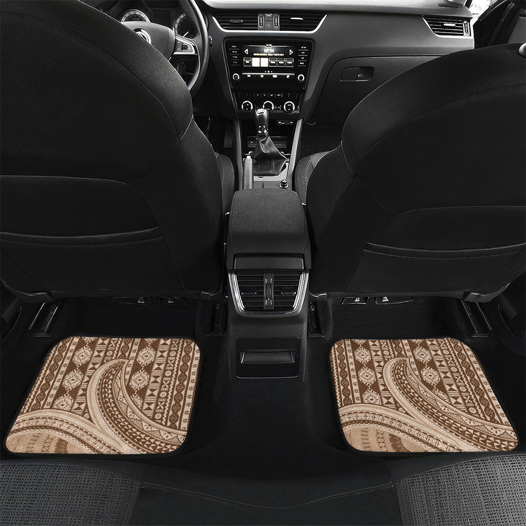 Bula Fiji Vintage Tapa Car Mats Kaivity Masi Wave Motifs - Mocha