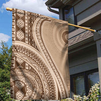 Bula Fiji Vintage Tapa Garden Flag Kaivity Masi Wave Motifs - Mocha